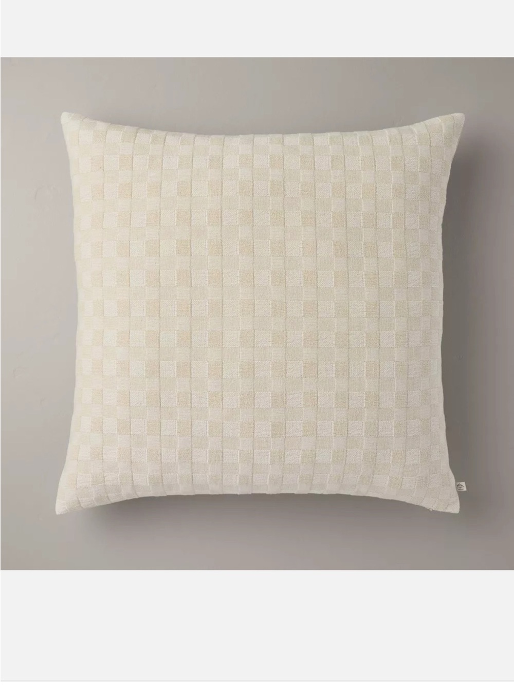 TWO 26"x26" Checkerboard Textured Euro Pillow Beige- Hearth & Hand with Magnolia